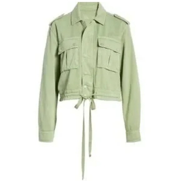 Blank NYC Twill Here And Now Cropped Utility Jacket In Green Size XS - Picture 1 of 11